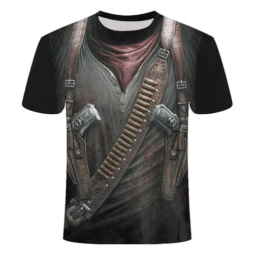 Cool 3D Skull Men's/Womens Short Sleeve Casual Quick Drying Streetwear