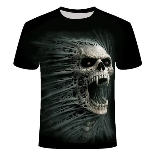 Cool 3D Skull Men's/Womens Short Sleeve Casual Quick Drying Streetwear