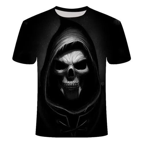Cool 3D Skull Men's/Womens Short Sleeve Casual Quick Drying Streetwear