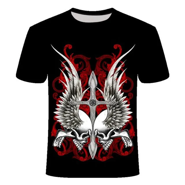 Cool 3D Skull Men's/Womens Short Sleeve Casual Quick Drying Streetwear