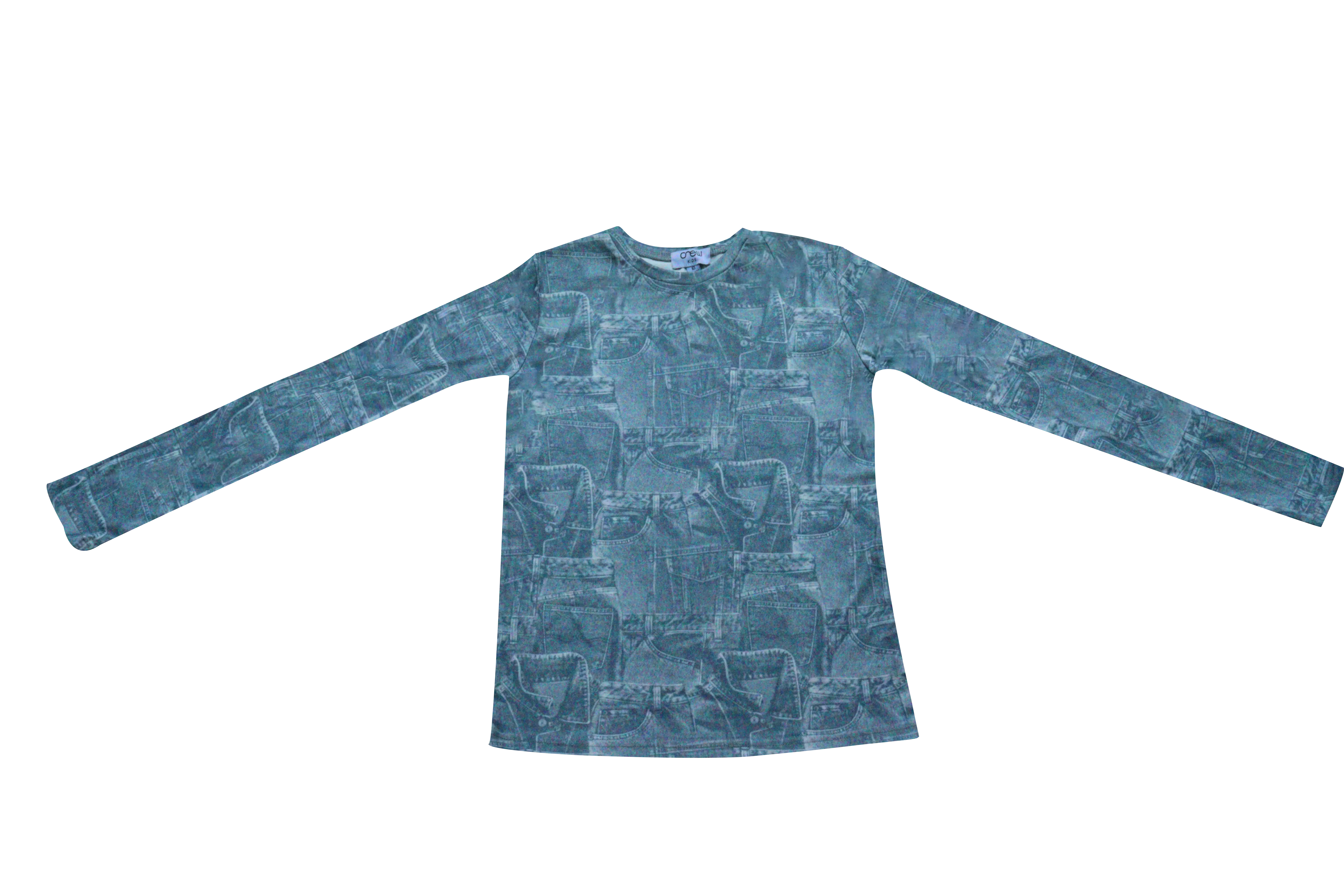 Crew Kids Blue Jean Patchwork Top