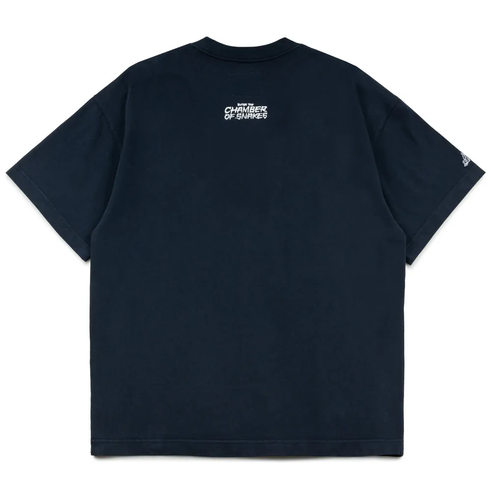 Crossover x Temple of Skate 'The Chamber of Snakes' Tee | Indigo