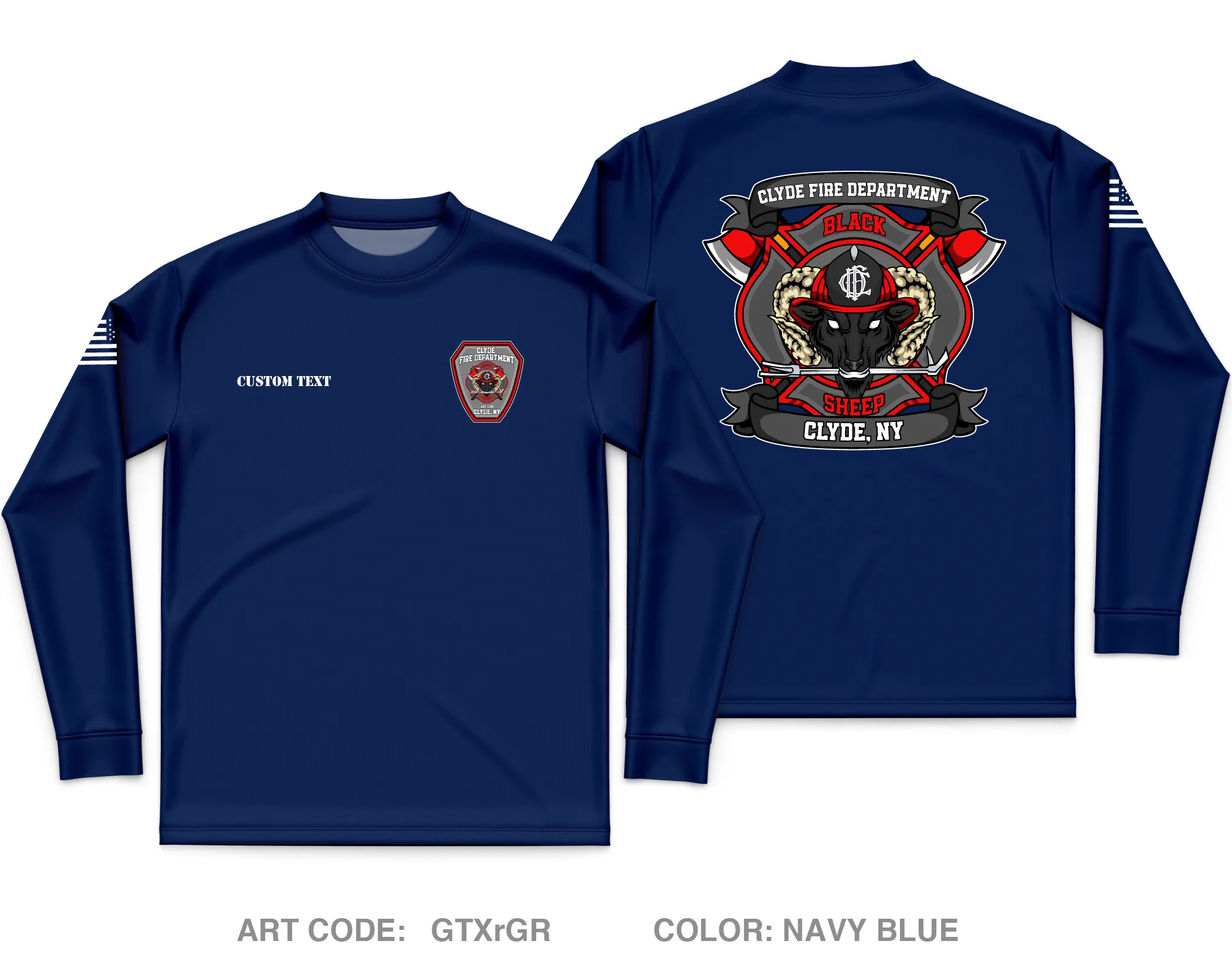CUSTOM Clyde Fire Department Core Men's LS Performance Tee - GTXrGR