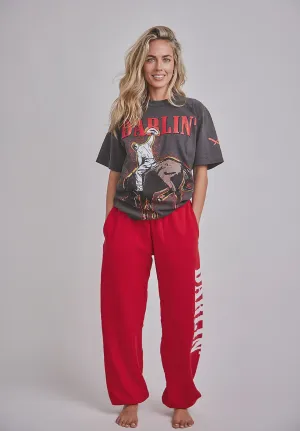 Darlin Let 'er Buck Short Sleeve Charcoal Tee