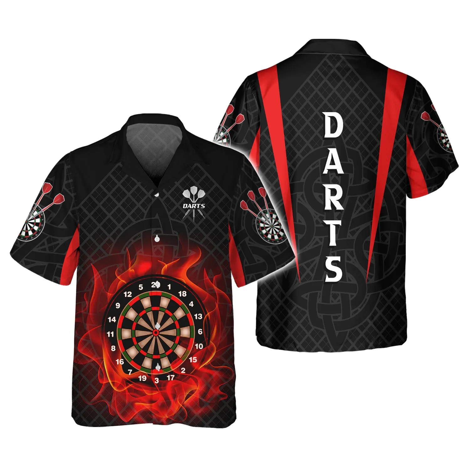 Dart Board On Fire 3D Printed Shirts