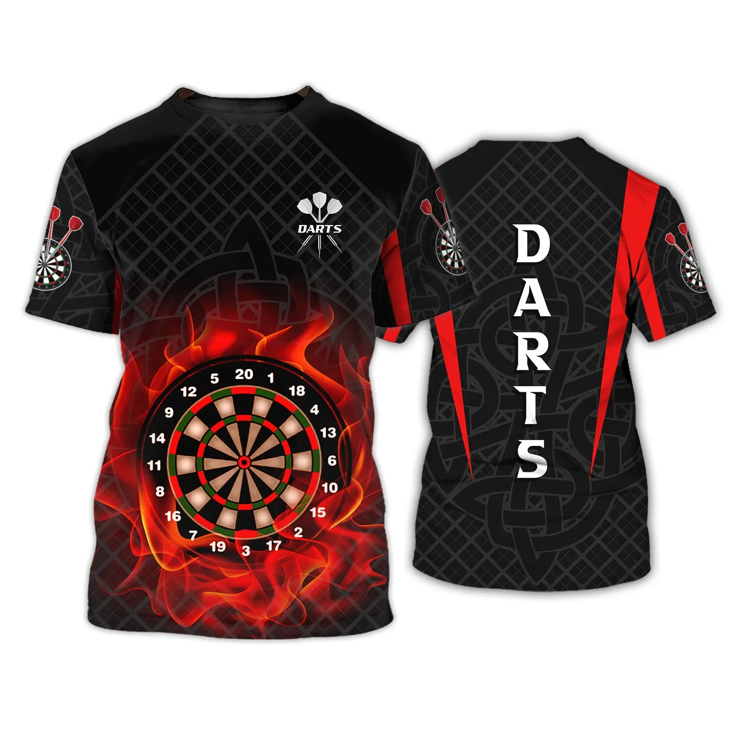 Dart Board On Fire 3D Printed Shirts
