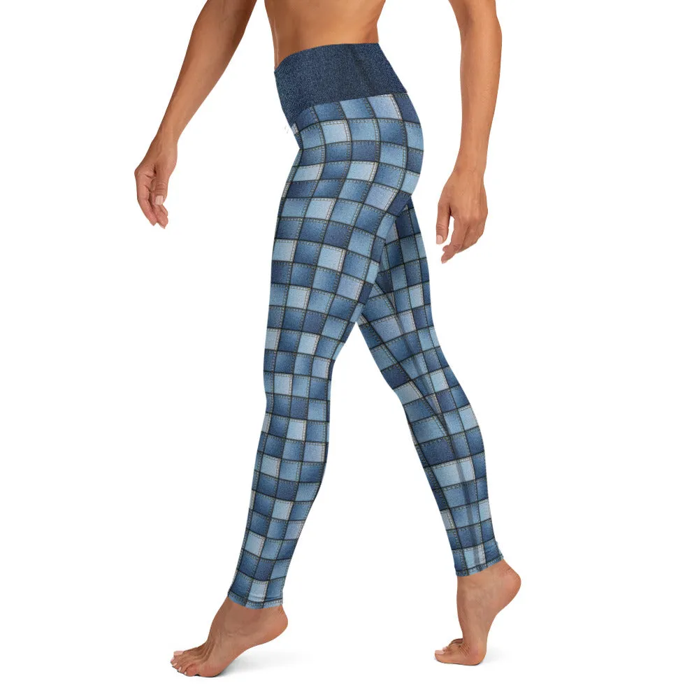 Denim Patchwork - Yoga Leggings