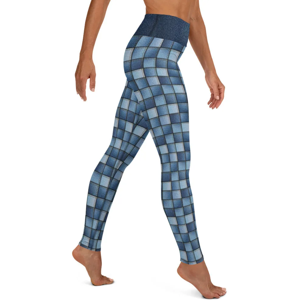 Denim Patchwork - Yoga Leggings