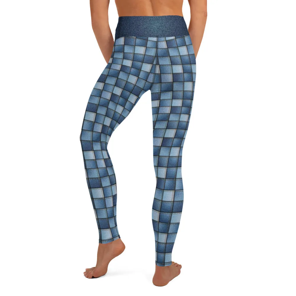 Denim Patchwork - Yoga Leggings