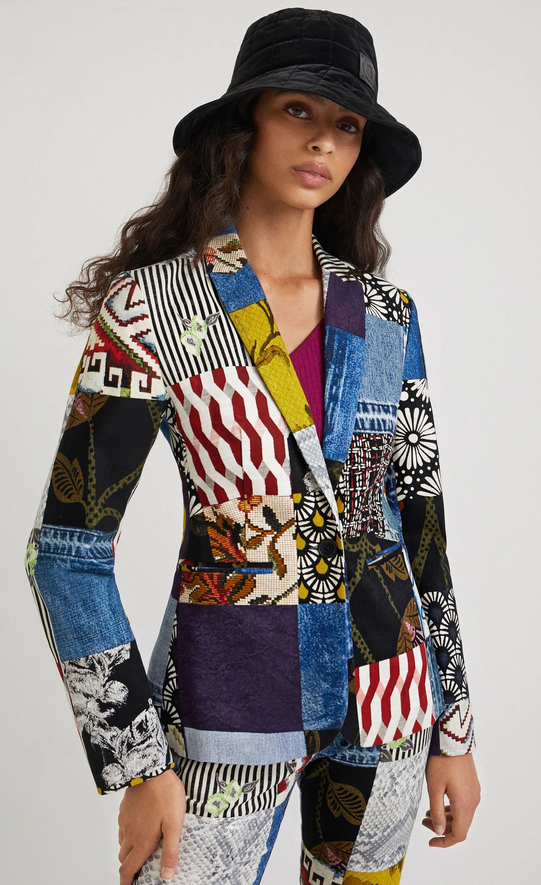 Desigual Alejandria Denim Patch Blazer