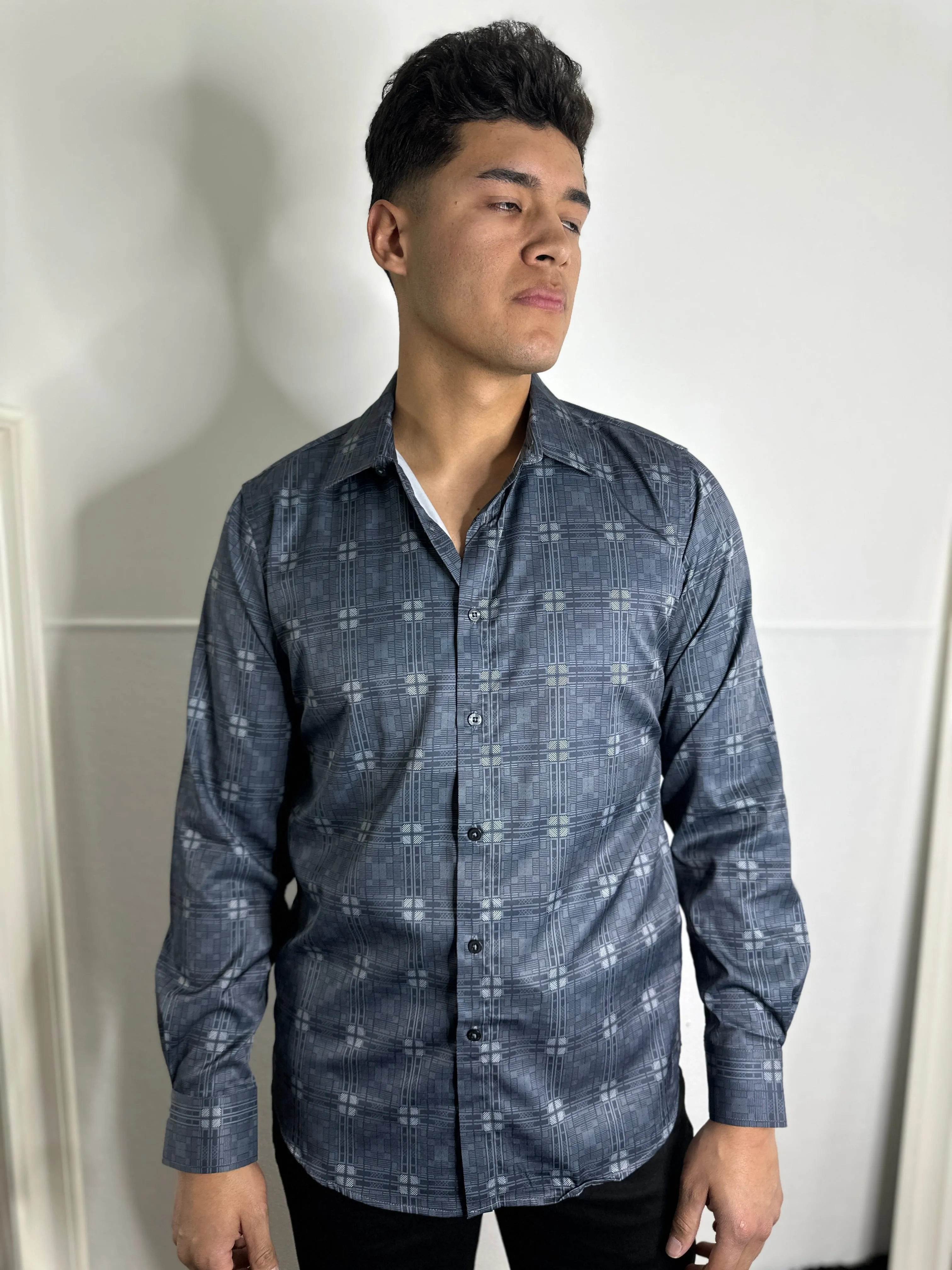 Diego Moderno Grey Print Shirt