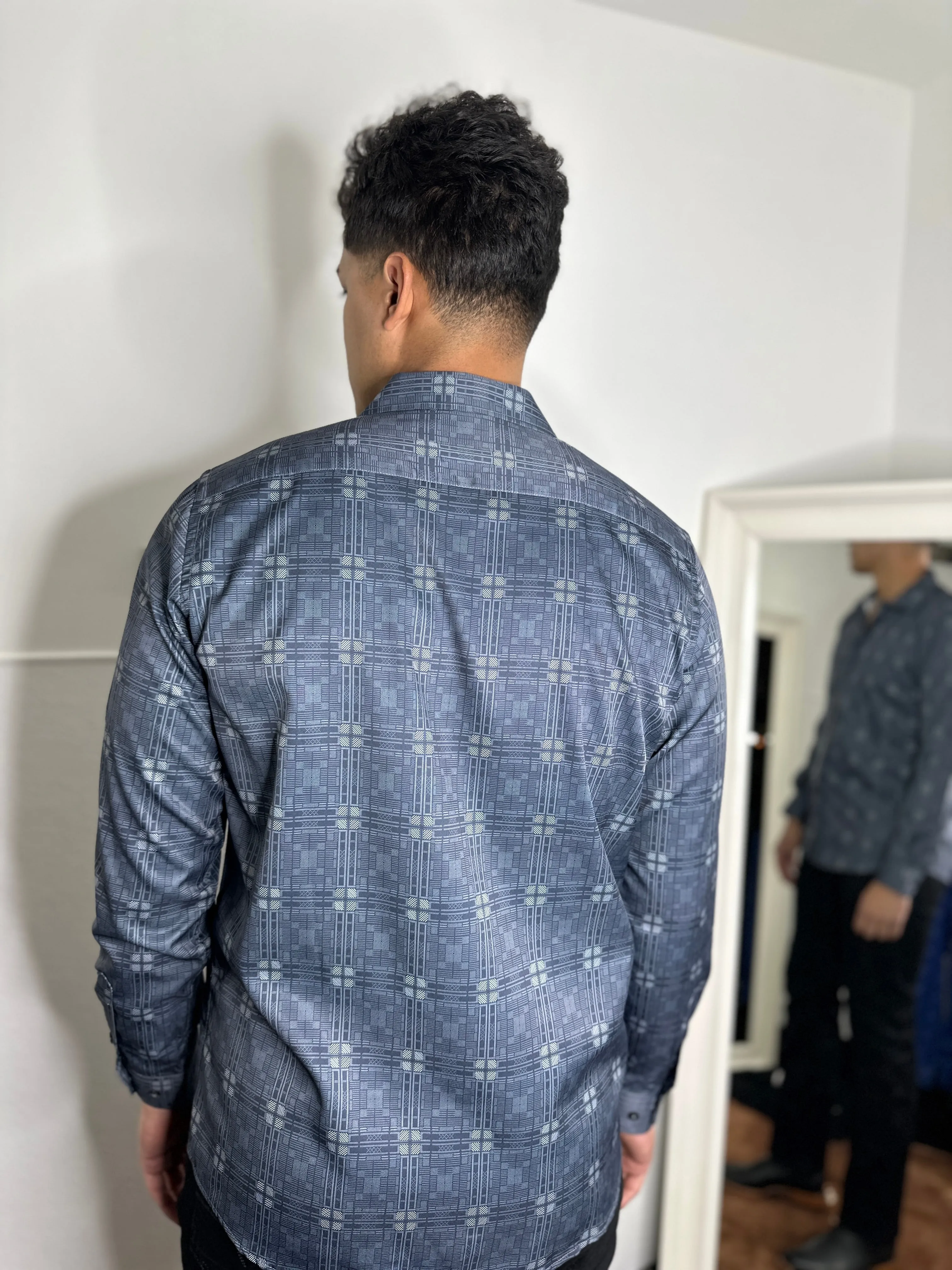 Diego Moderno Grey Print Shirt