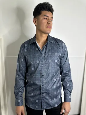 Diego Moderno Grey Print Shirt