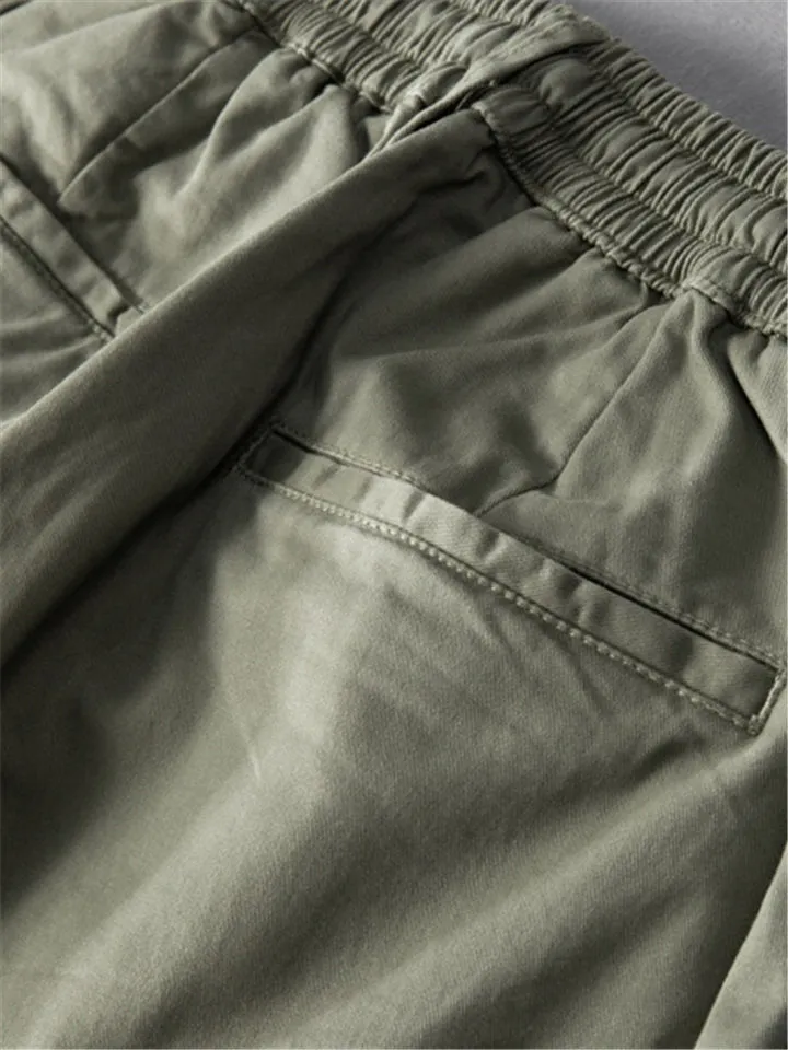 Elastic Band Fitness Cotton Solid Color Pants