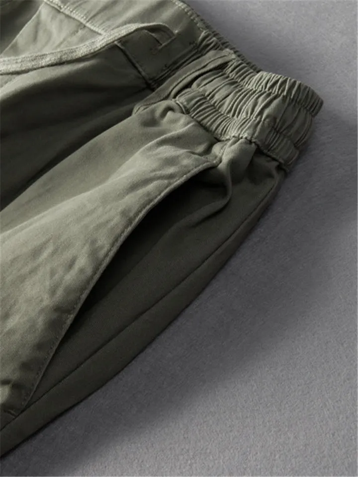 Elastic Band Fitness Cotton Solid Color Pants