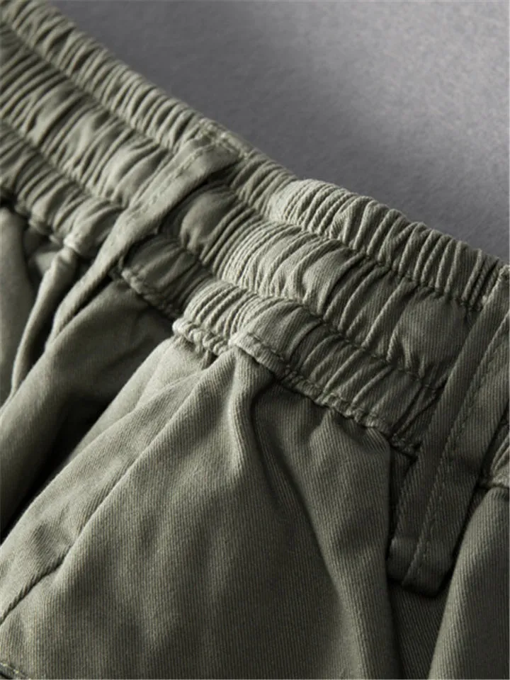 Elastic Band Fitness Cotton Solid Color Pants
