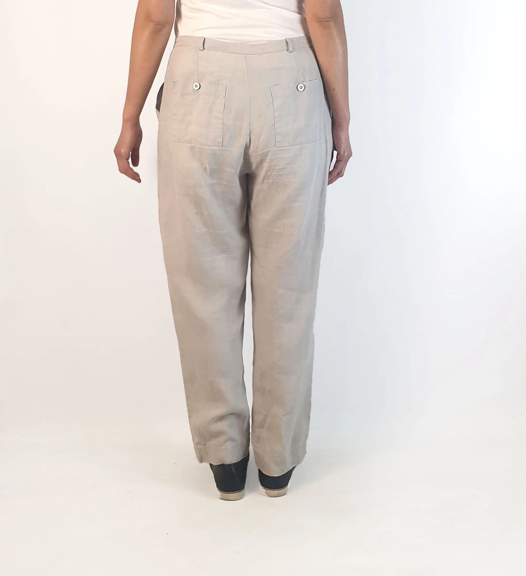 Elk grey 100% linen pants size 10