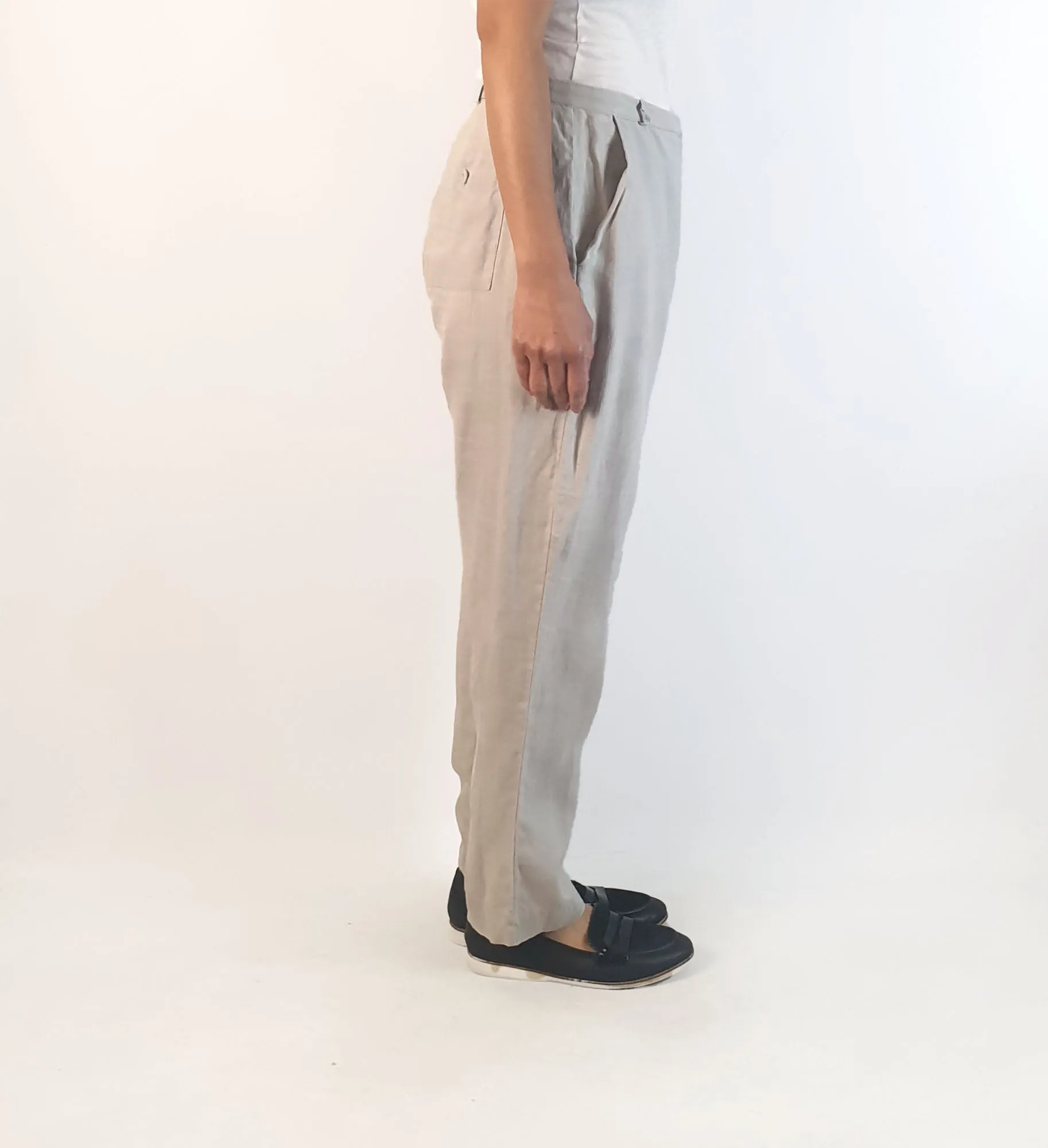 Elk grey 100% linen pants size 10