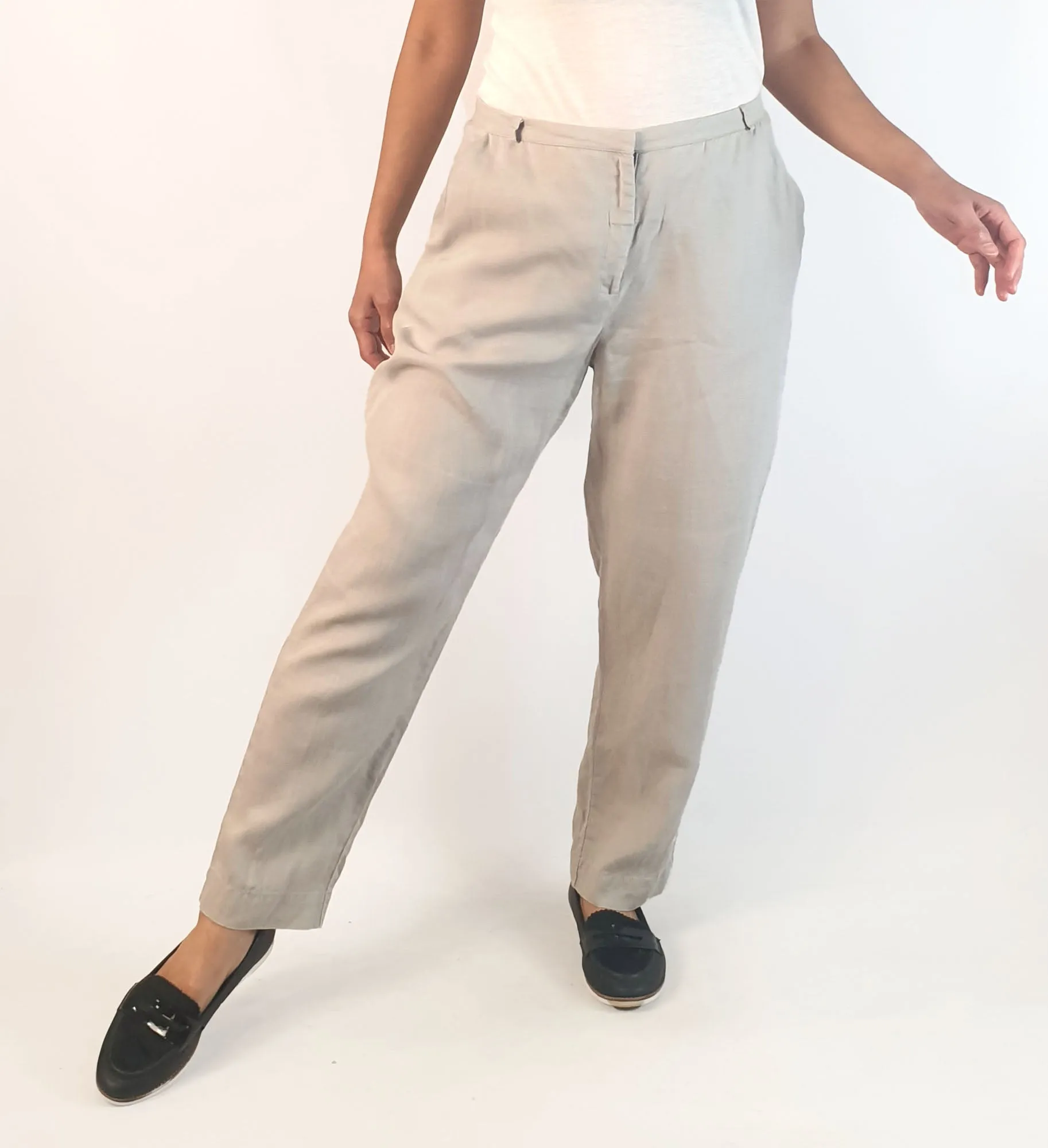 Elk grey 100% linen pants size 10