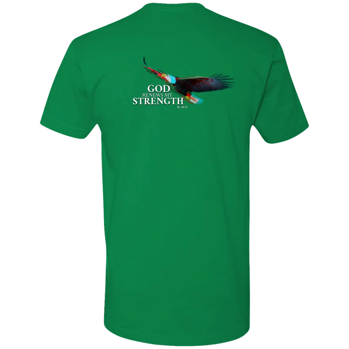 God Renews My Strength Men’s Premium Short Sleeve Tee (Back Design)