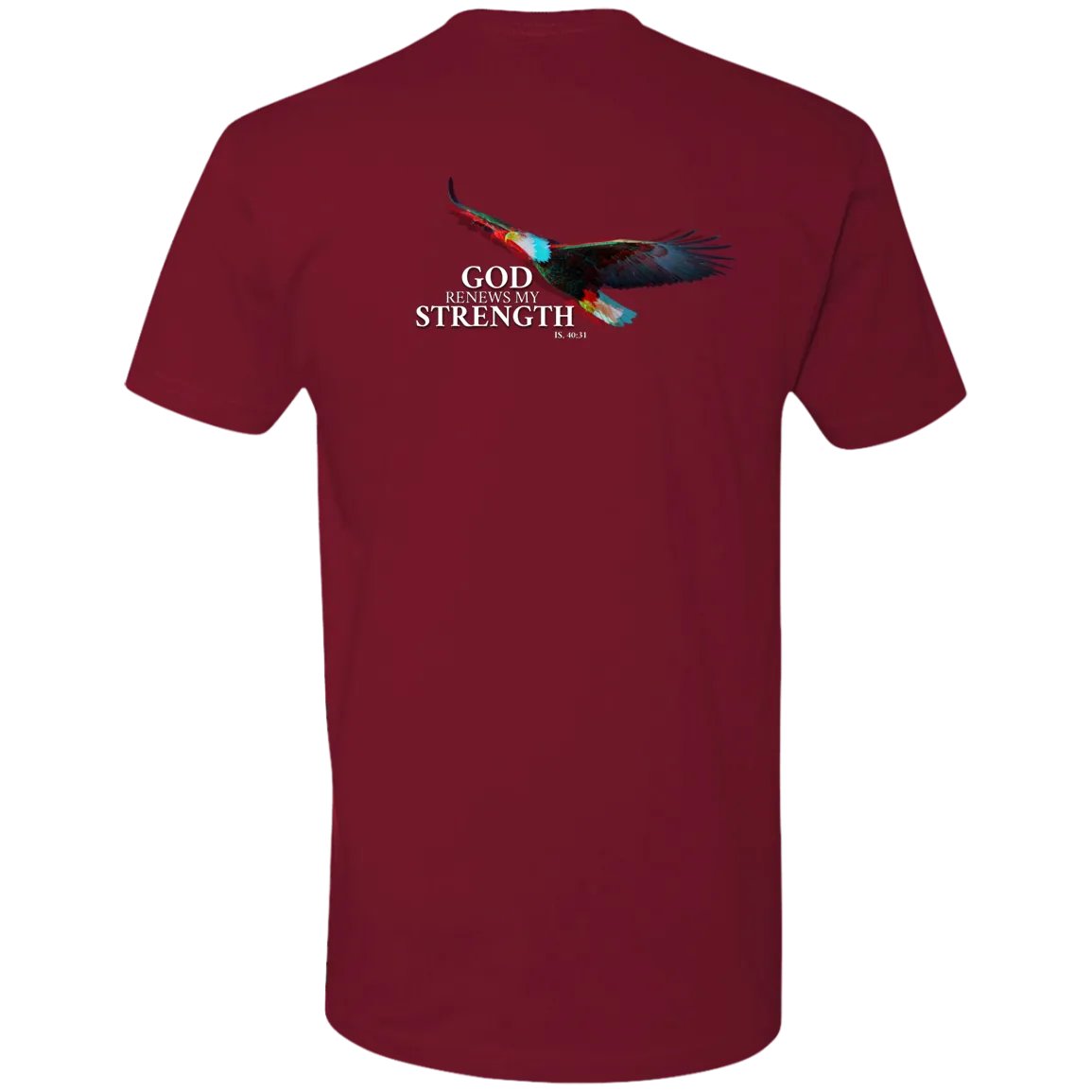 God Renews My Strength Men’s Premium Short Sleeve Tee (Back Design)