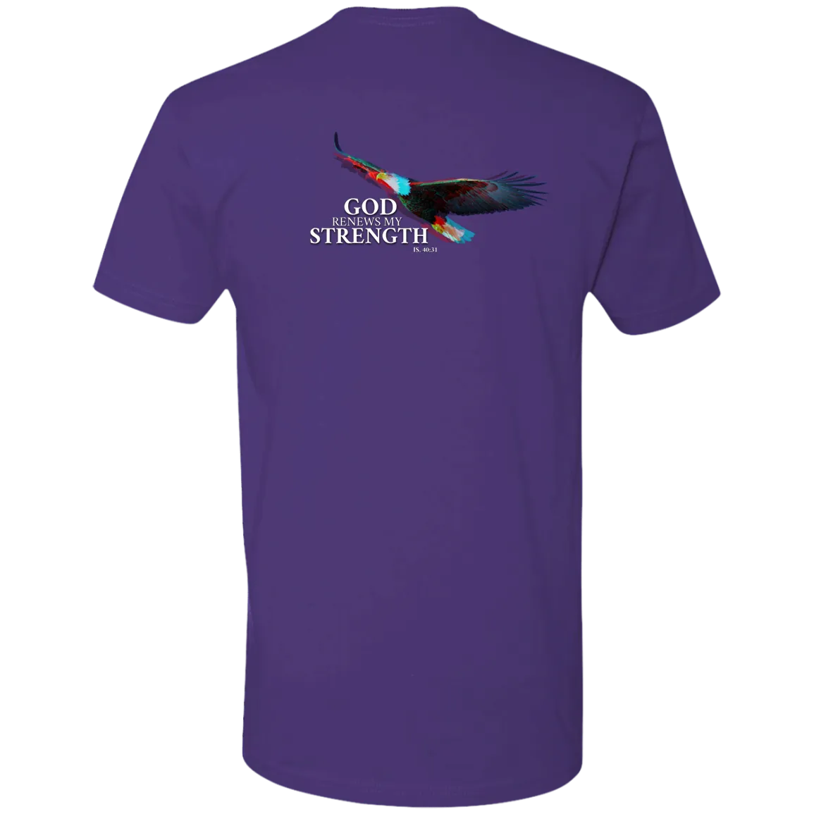 God Renews My Strength Men’s Premium Short Sleeve Tee (Back Design)