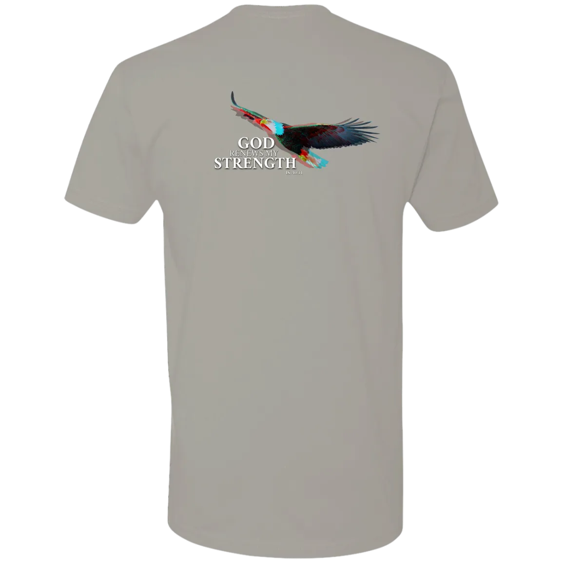 God Renews My Strength Men’s Premium Short Sleeve Tee (Back Design)