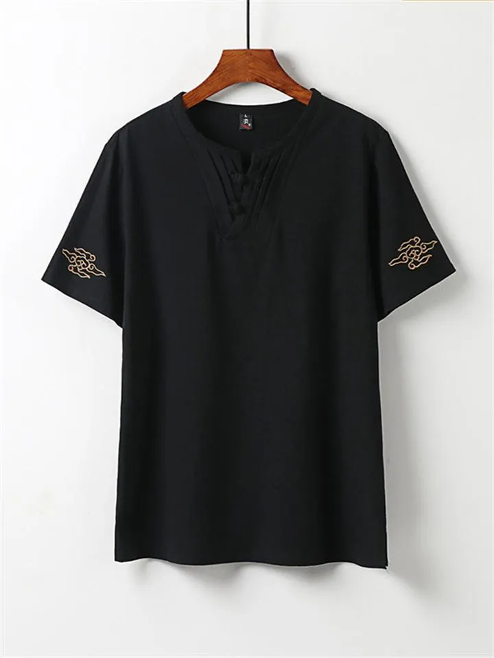 Graphic Print Lightweight 2-Piece Outfit Button T-Shirt   Drawstring Waistband Shorts