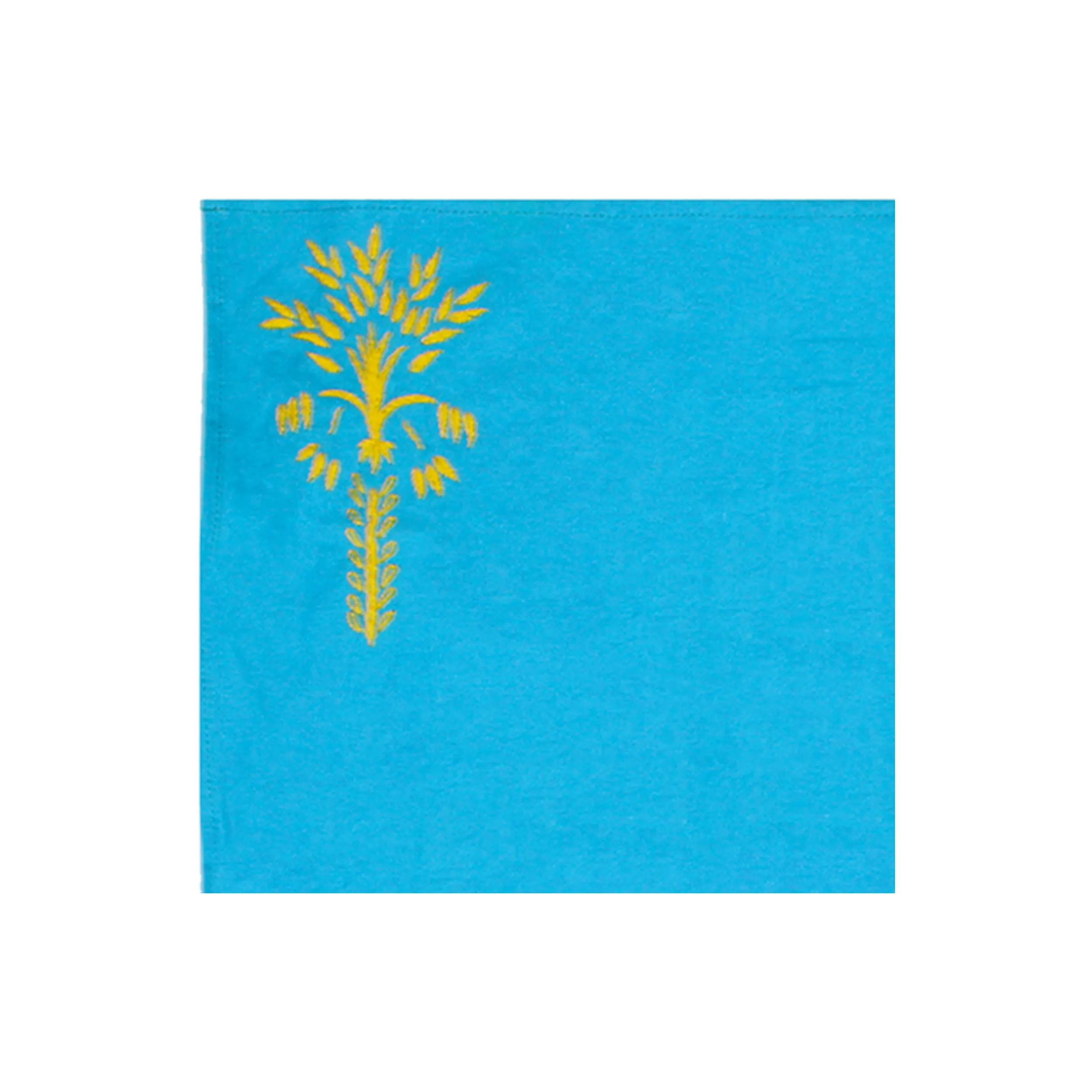 Hand embroidered linen napkin (Set of 4 Units)