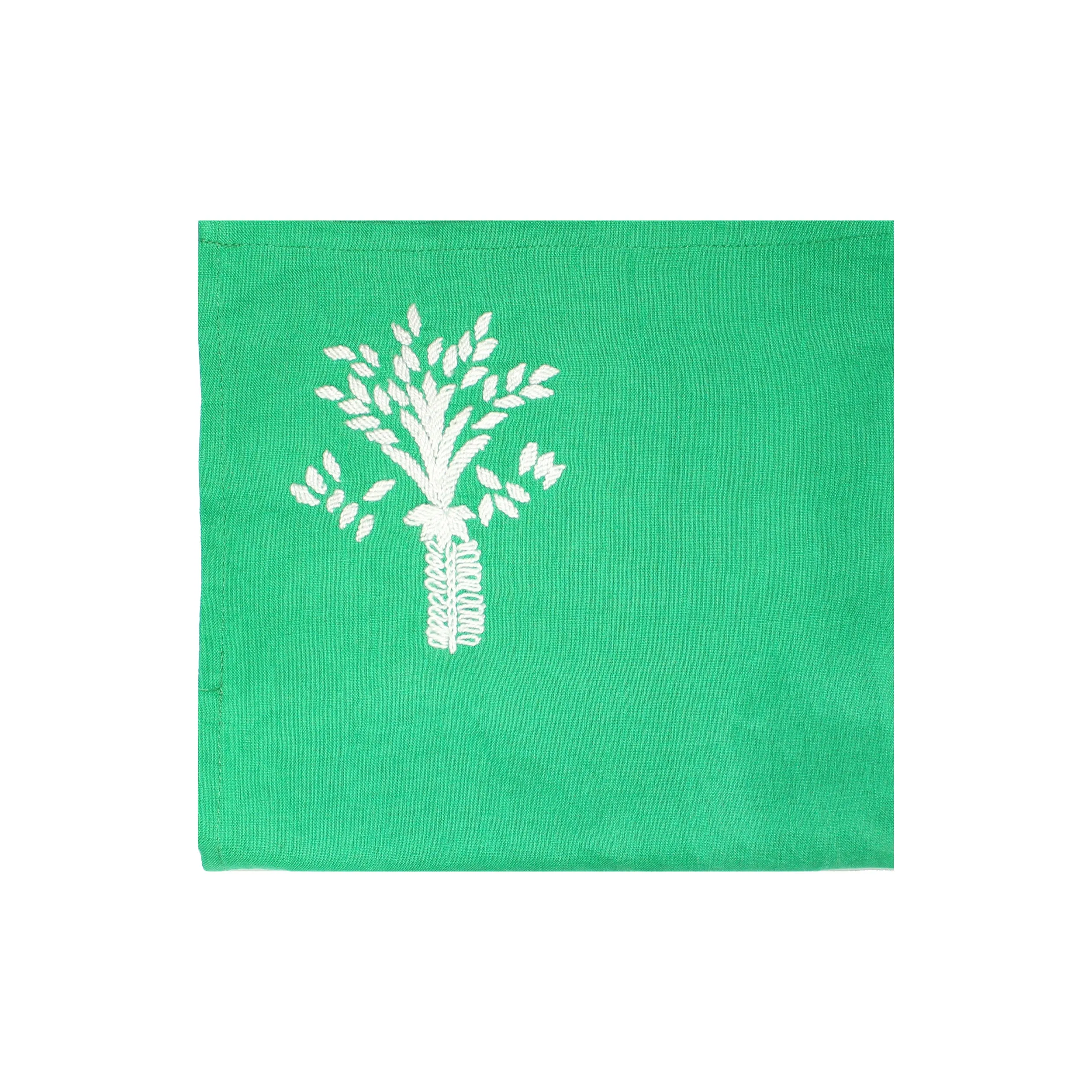 Hand embroidered linen napkin (Set of 4 Units)