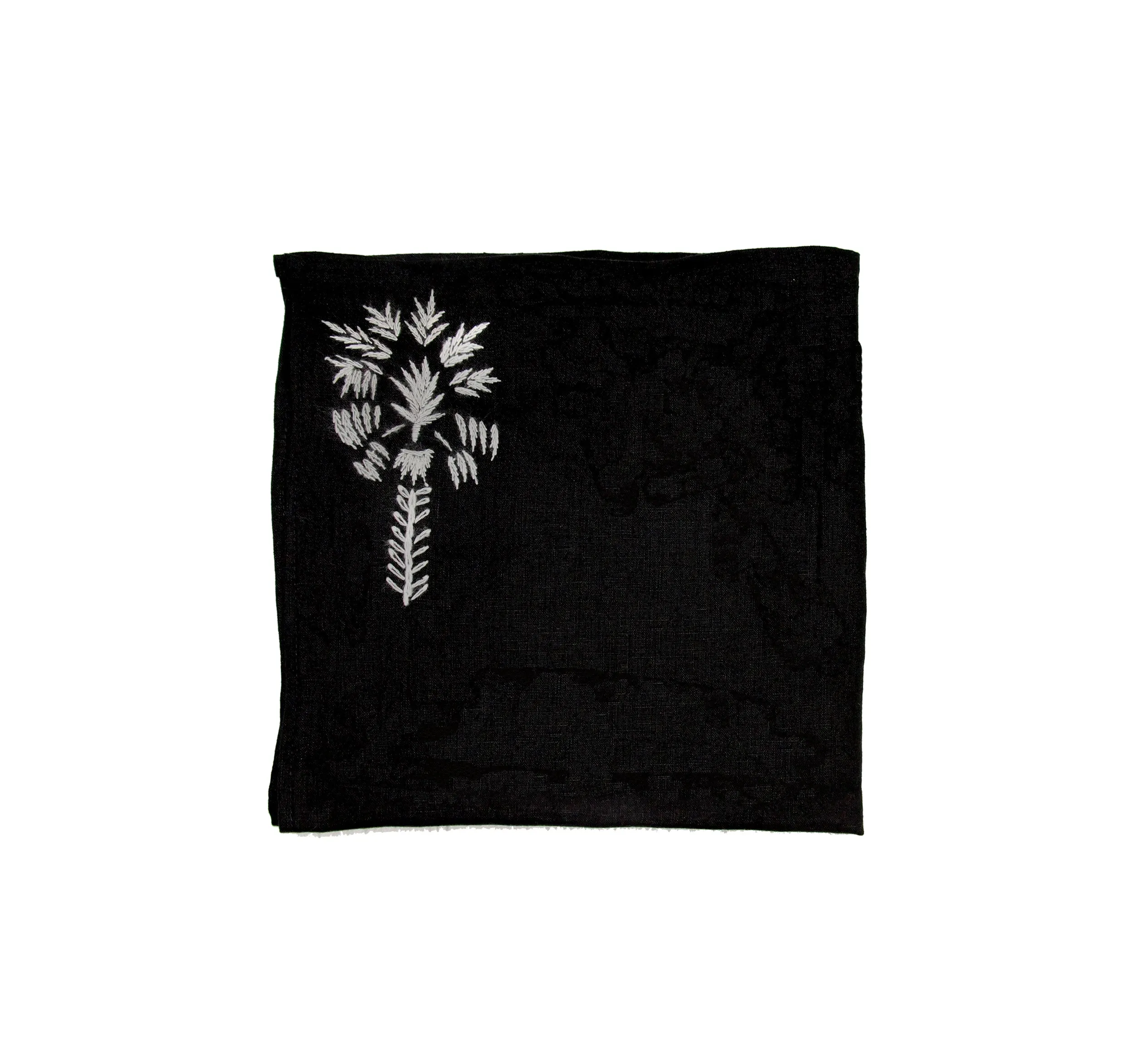 Hand embroidered linen napkin (Set of 4 Units)
