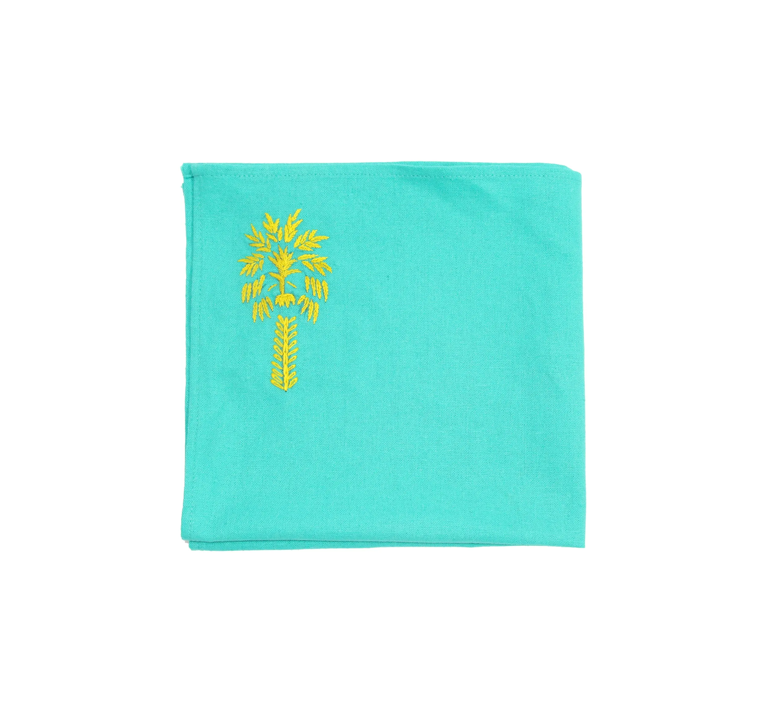Hand embroidered linen napkin (Set of 4 Units)