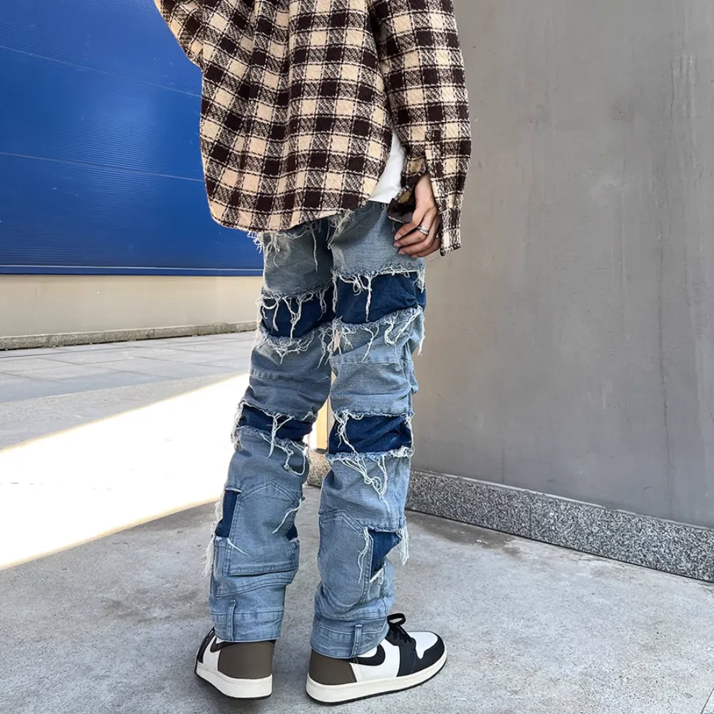 Hip Hop Deconstructed Patchwork Jeans