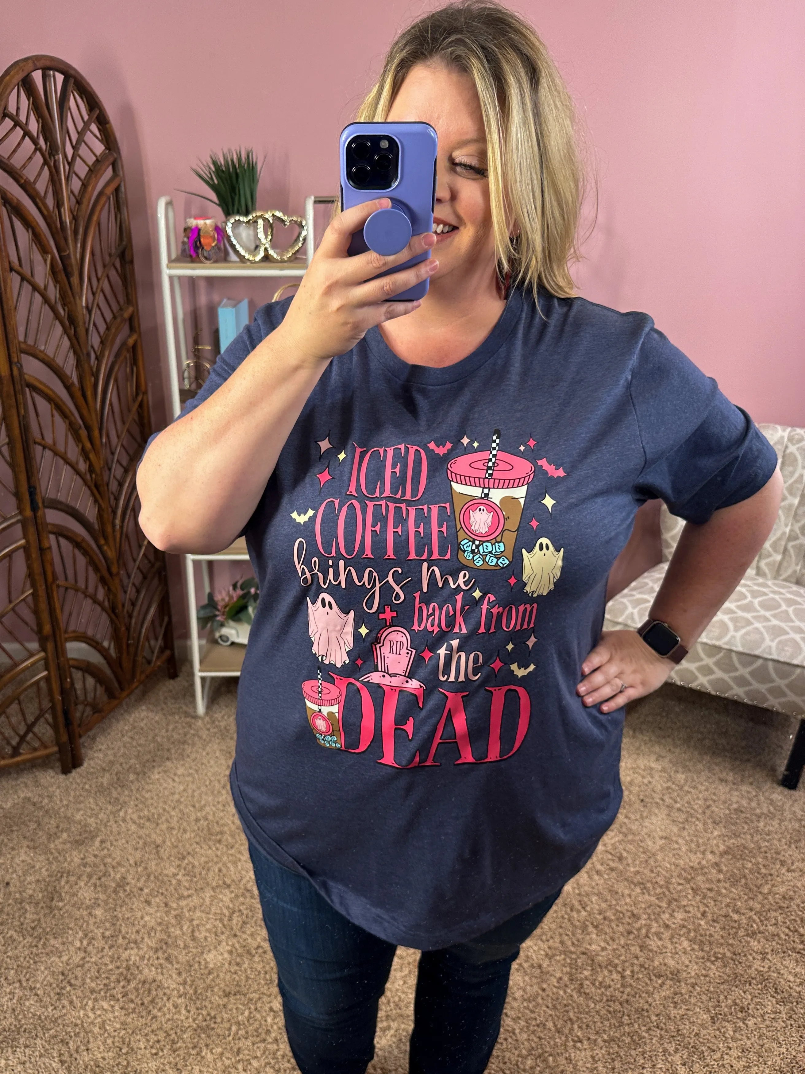 Iced Coffee Distressed Graphic Tee
