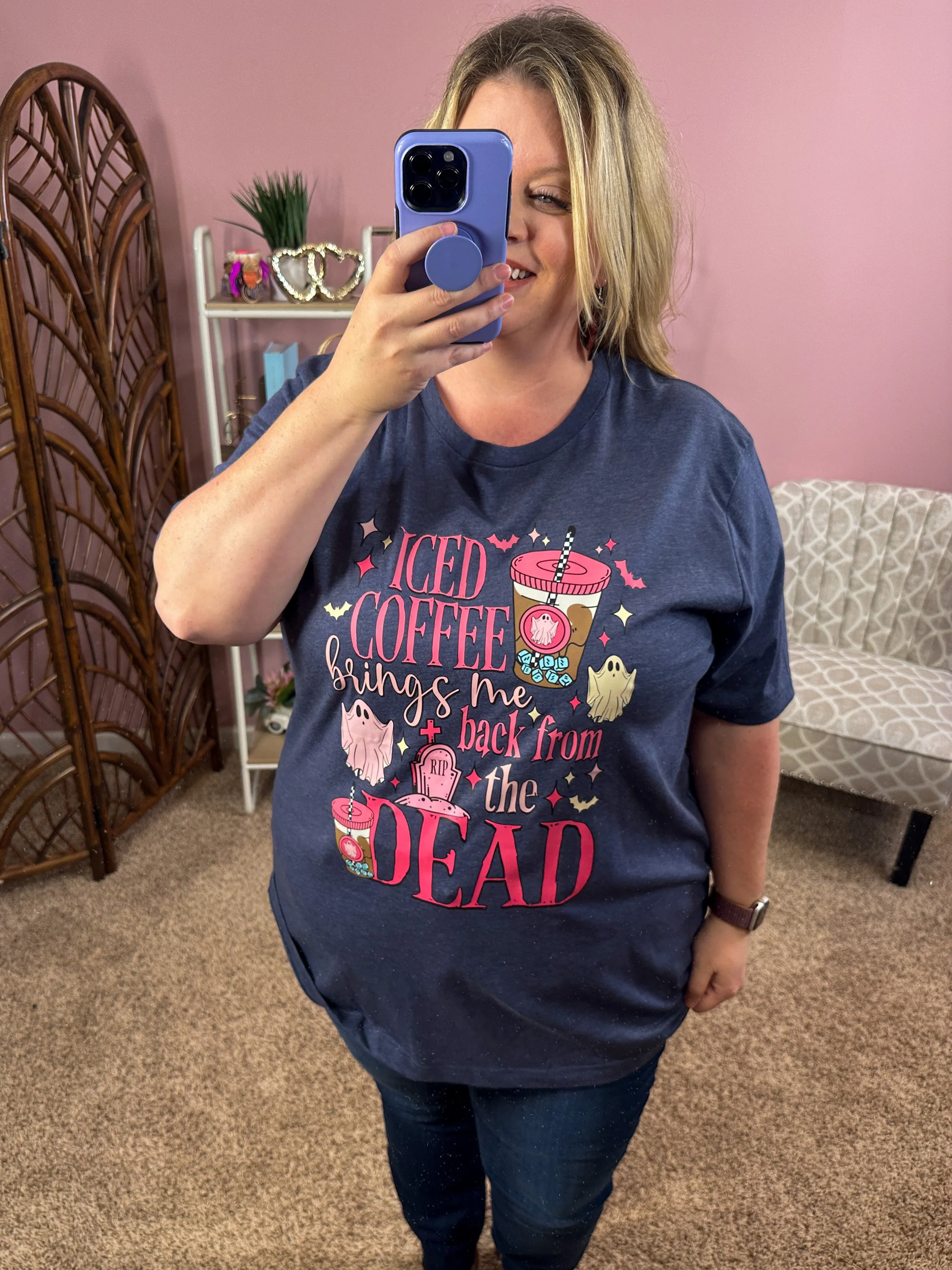 Iced Coffee Distressed Graphic Tee