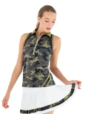 InPhorm Neisha Sleeveless Golf Polo Camo Womens