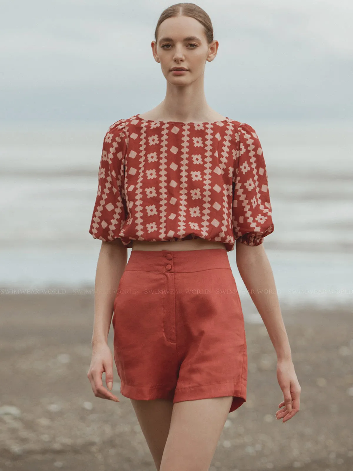 Ivette Terraguer Blouse-Verona Terra Linen Pants ::RET