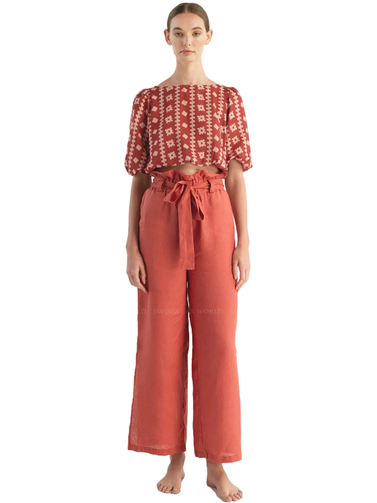 Ivette Terraguer Blouse-Verona Terra Linen Pants ::RET