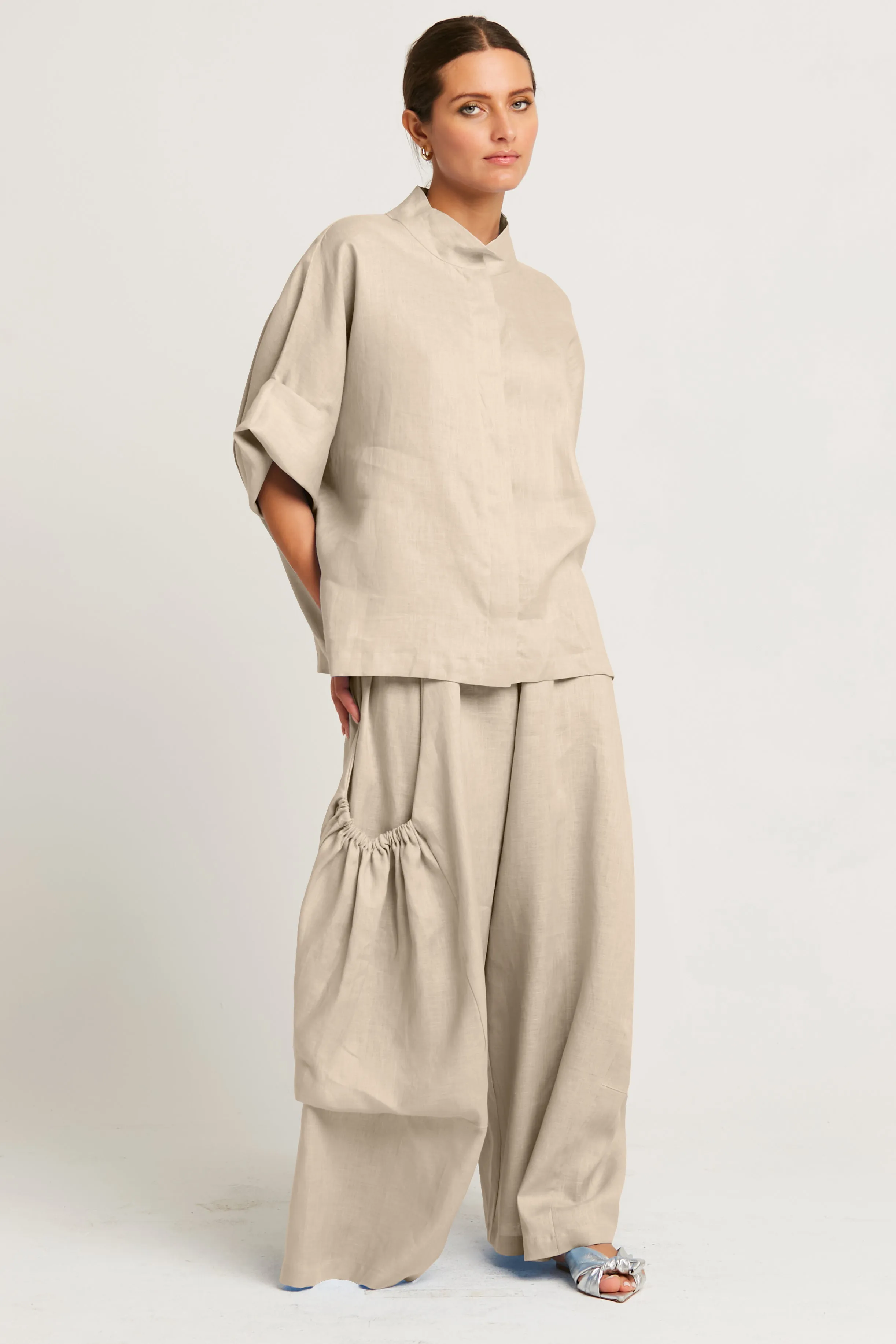 Linen Big Pocket Pants