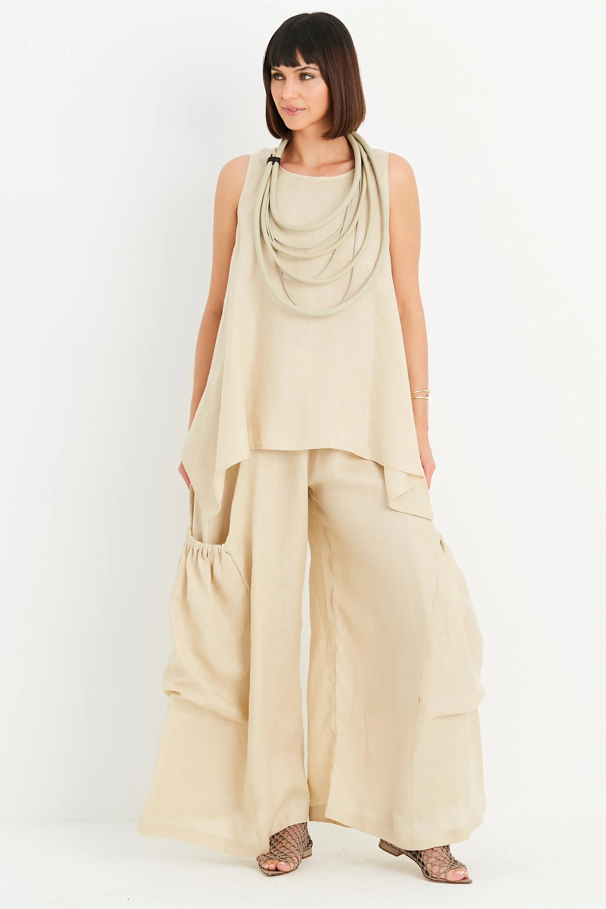 Linen Big Pocket Pants