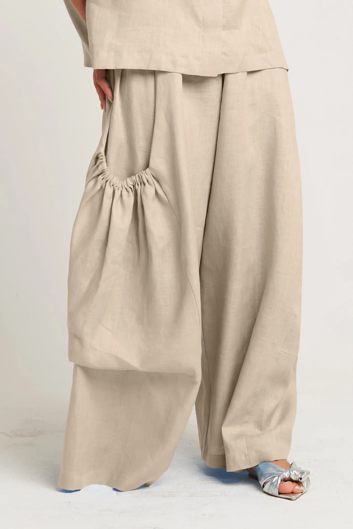 Linen Big Pocket Pants