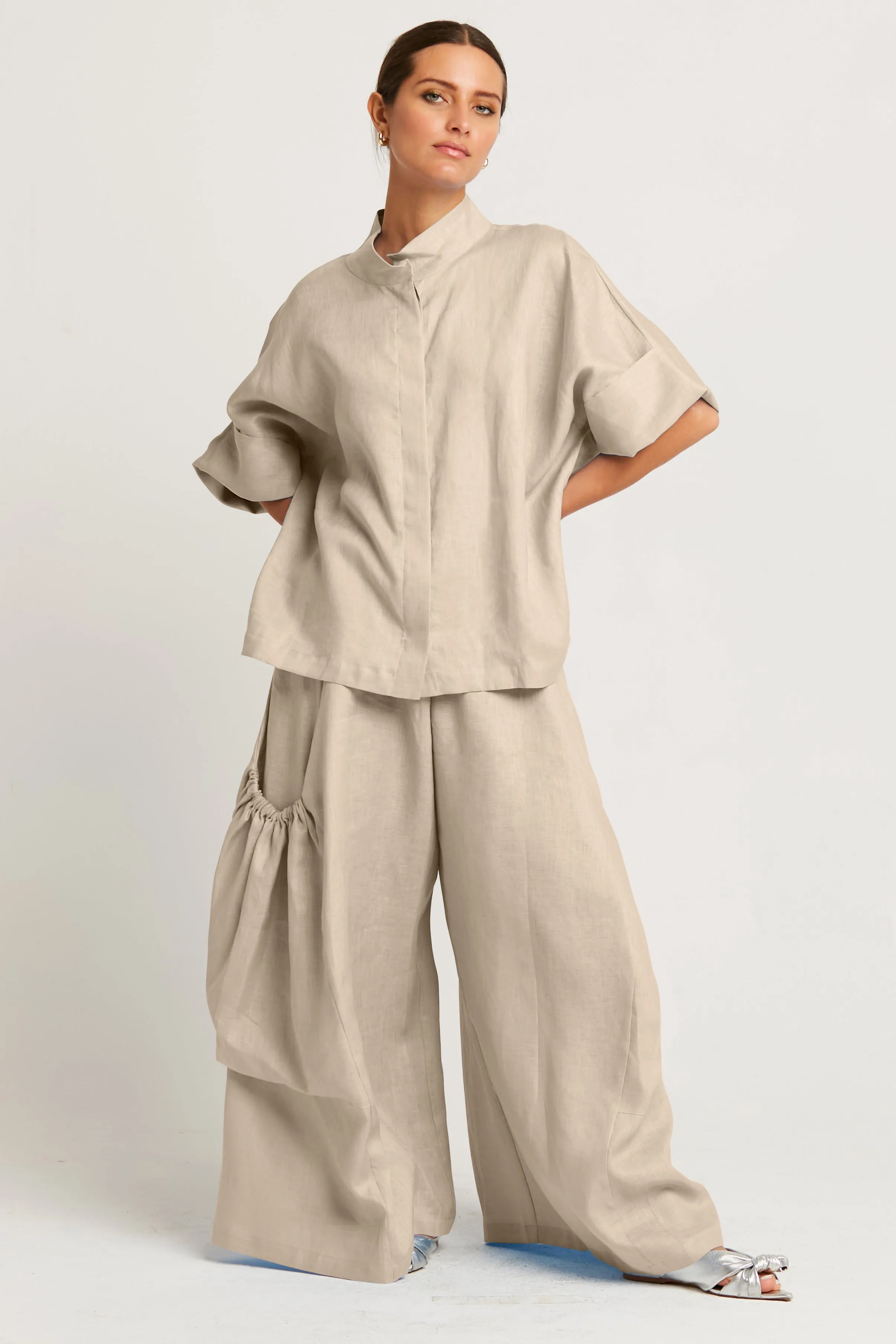 Linen Big Pocket Pants
