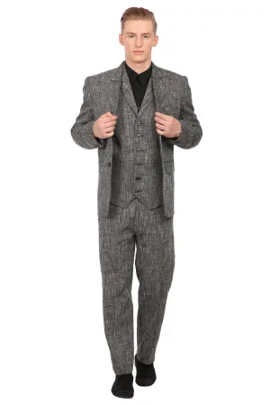 Linen Black Three Piece Suit