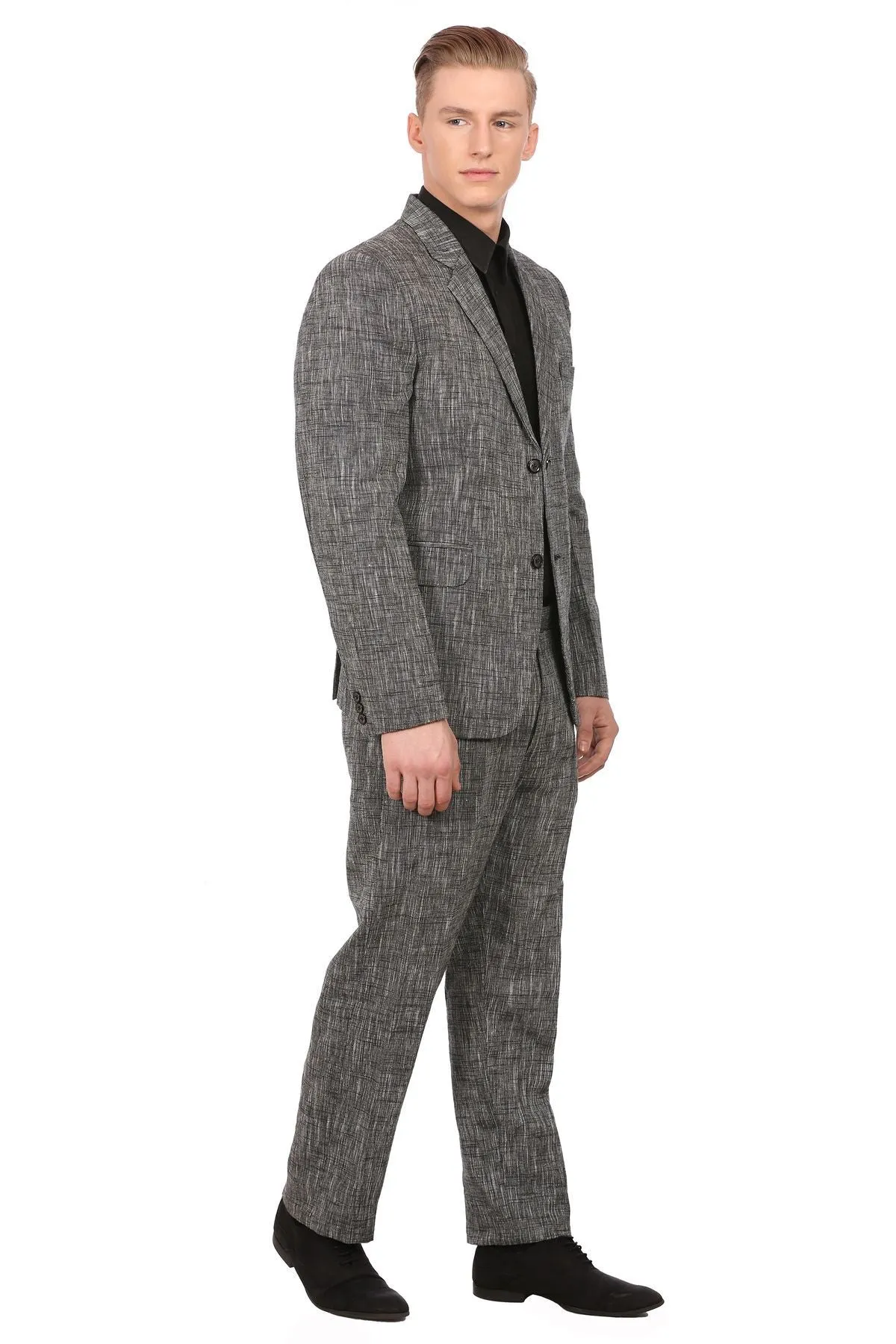 Linen Black Three Piece Suit