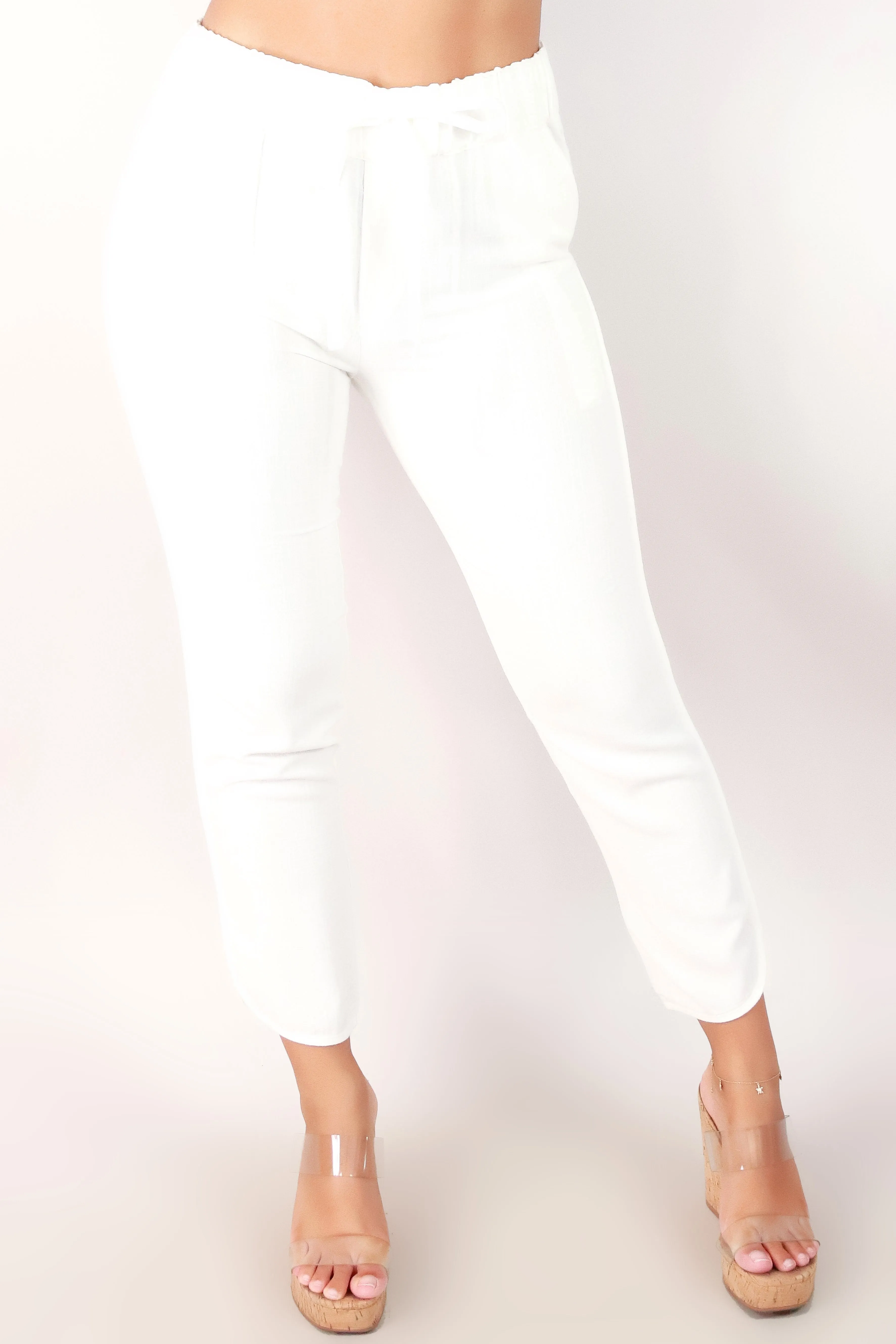 LINEN CAPRI PANTS