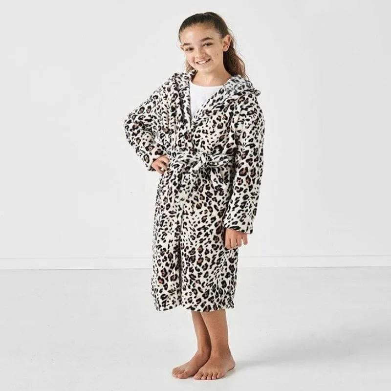 Linen House Kids Bathrobe Leopard
