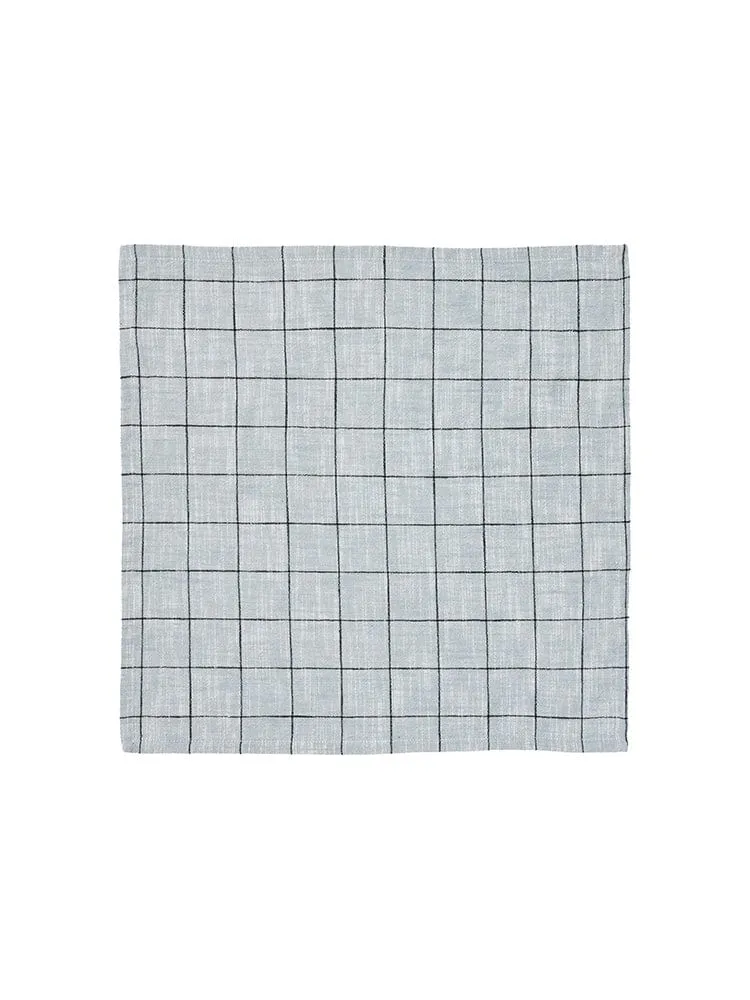 Linen House Table Linen Oxford Grid Light Blue
