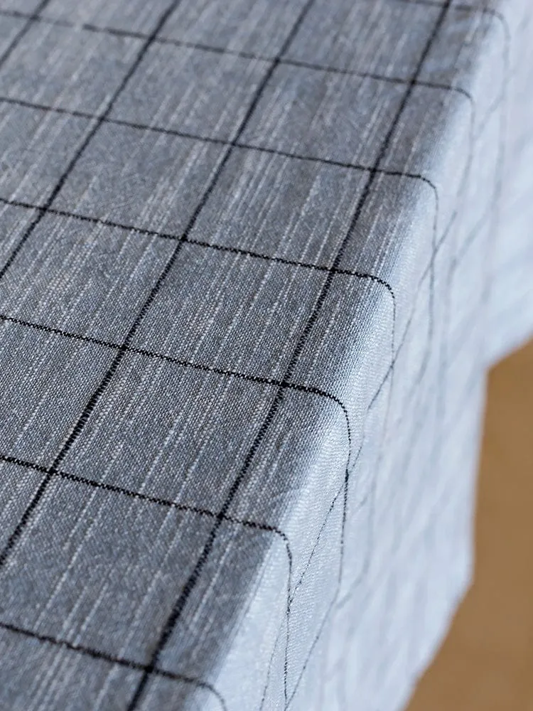 Linen House Table Linen Oxford Grid Light Blue