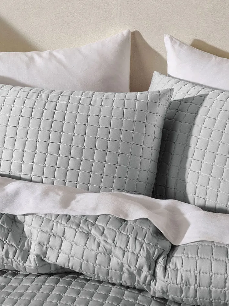 Linen House Verona Silver 270x270cm Queen Coverlet Set