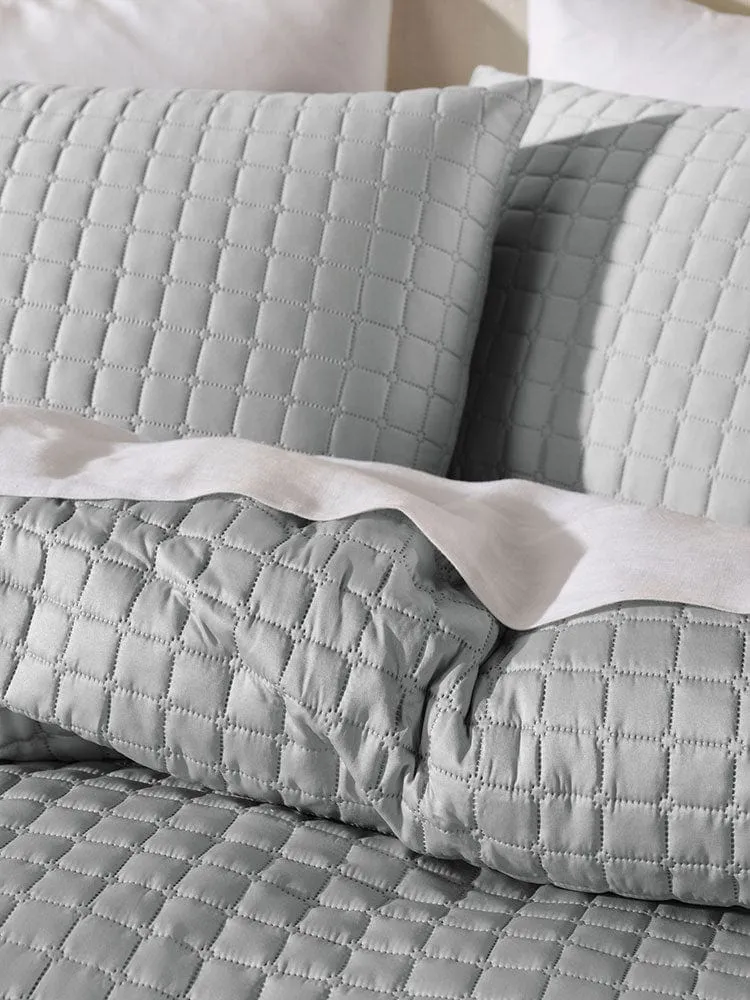 Linen House Verona Silver 270x270cm Queen Coverlet Set